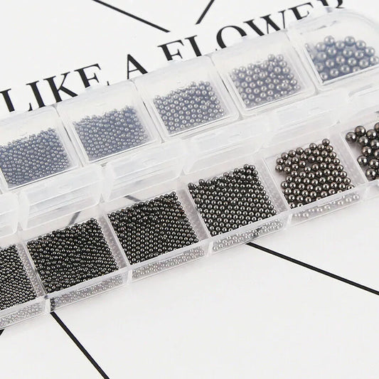 Silver And Black Caviar Beads Grid Box