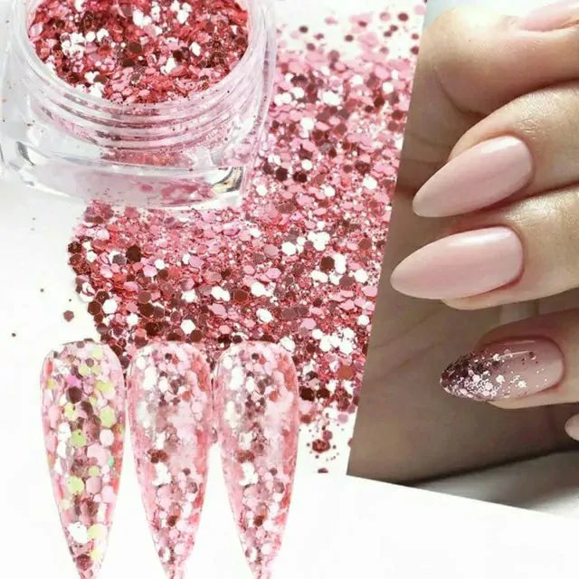 Pink / Rose gold Glitters And Mylars Box (Set Of 12)