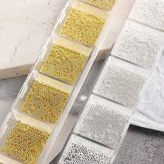 Gold And Silver Caviar Beads With Pearls Grid