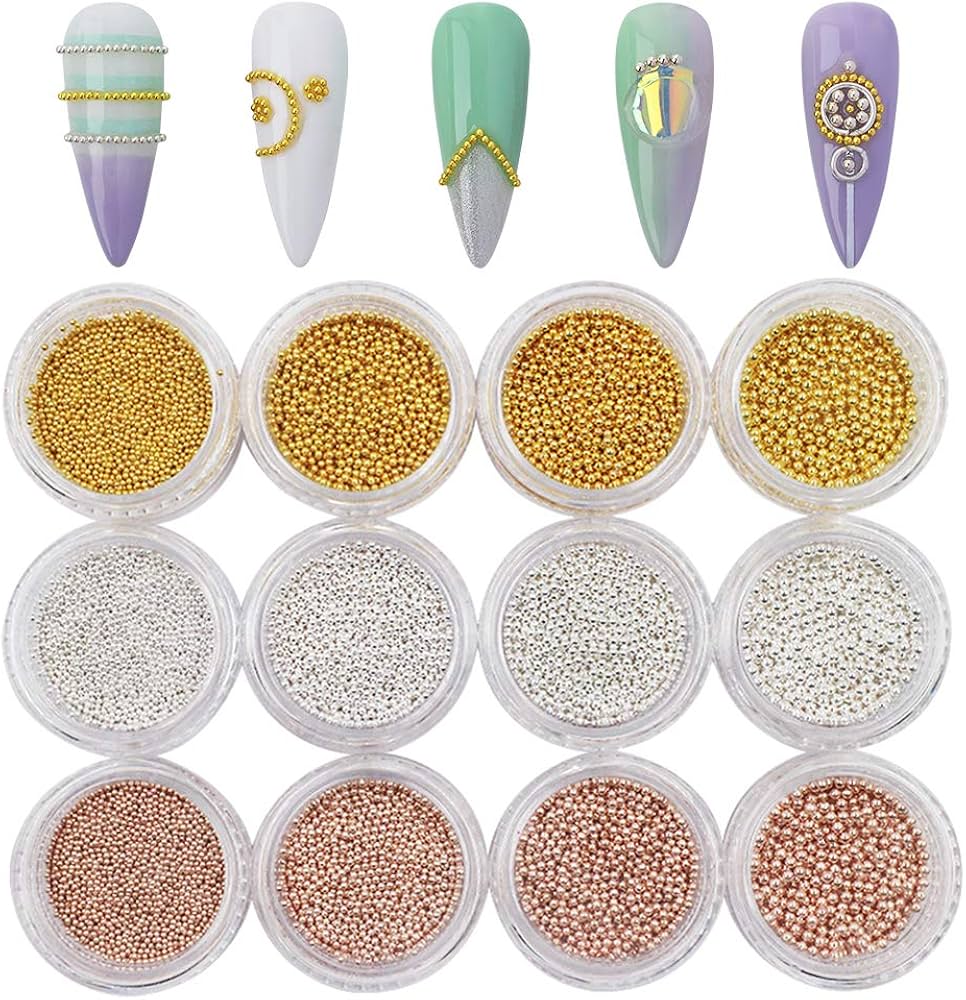 Gold Silver Rose Gold Caviar Beads Grid