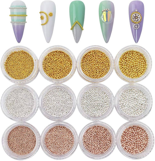 Gold Silver Rose Gold Caviar Beads Grid