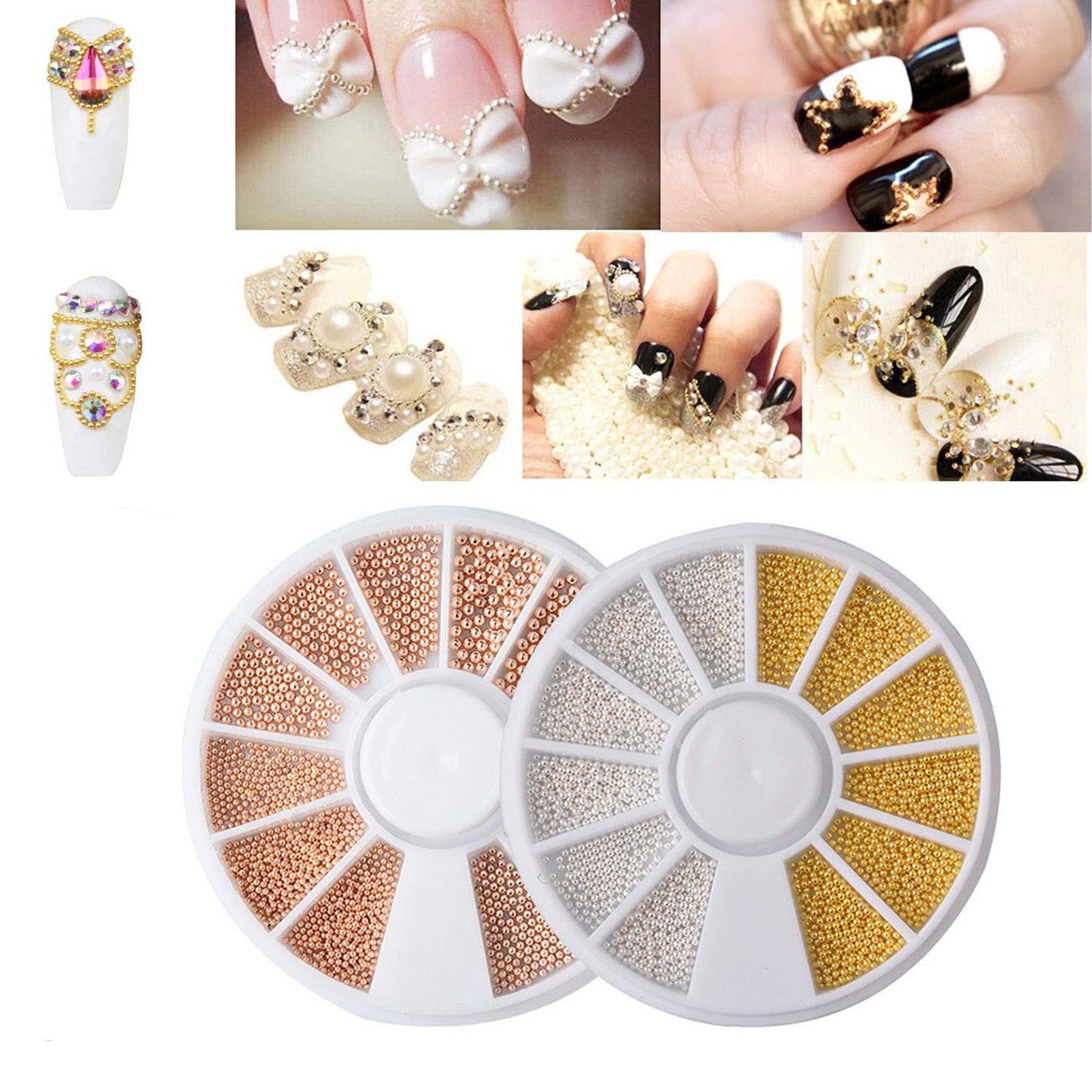 Gold Silver Rose Gold Caviar Beads Grid